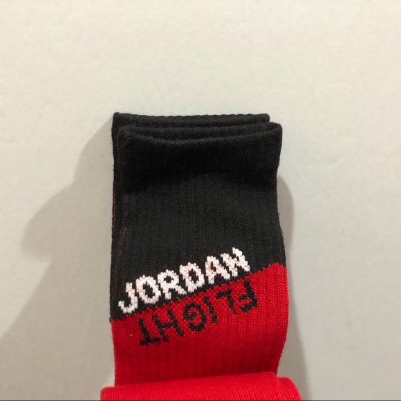 Jordan Kids Crew Socks, Black Grey & Red, 2 Pack - Picture 7 of 8